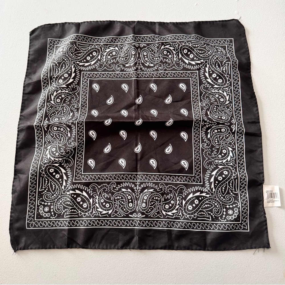 Black Paisley Bandana Scarf - Versatile Accessory